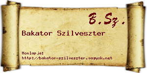 Bakator Szilveszter névjegykártya